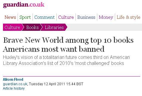 banned books headline - BNW